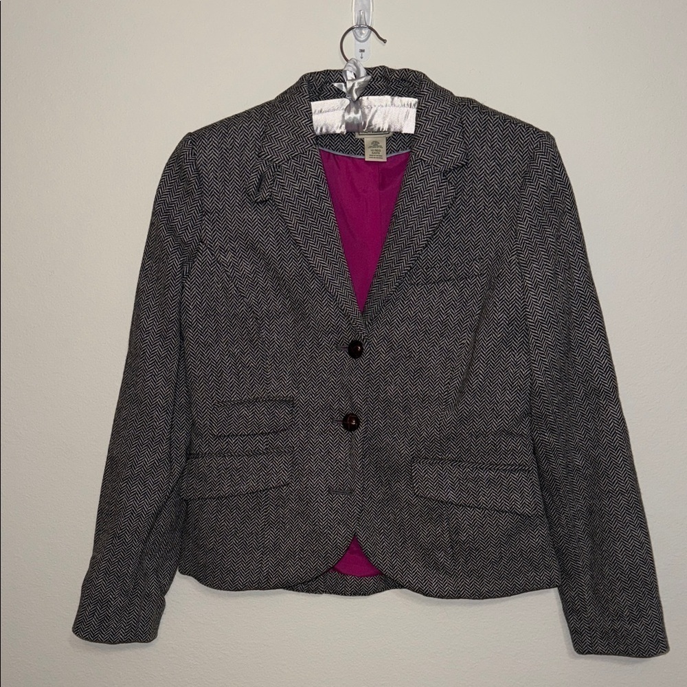 L.L. Bean Women's Charcoal Herringbone Blazer - size 10R. B6